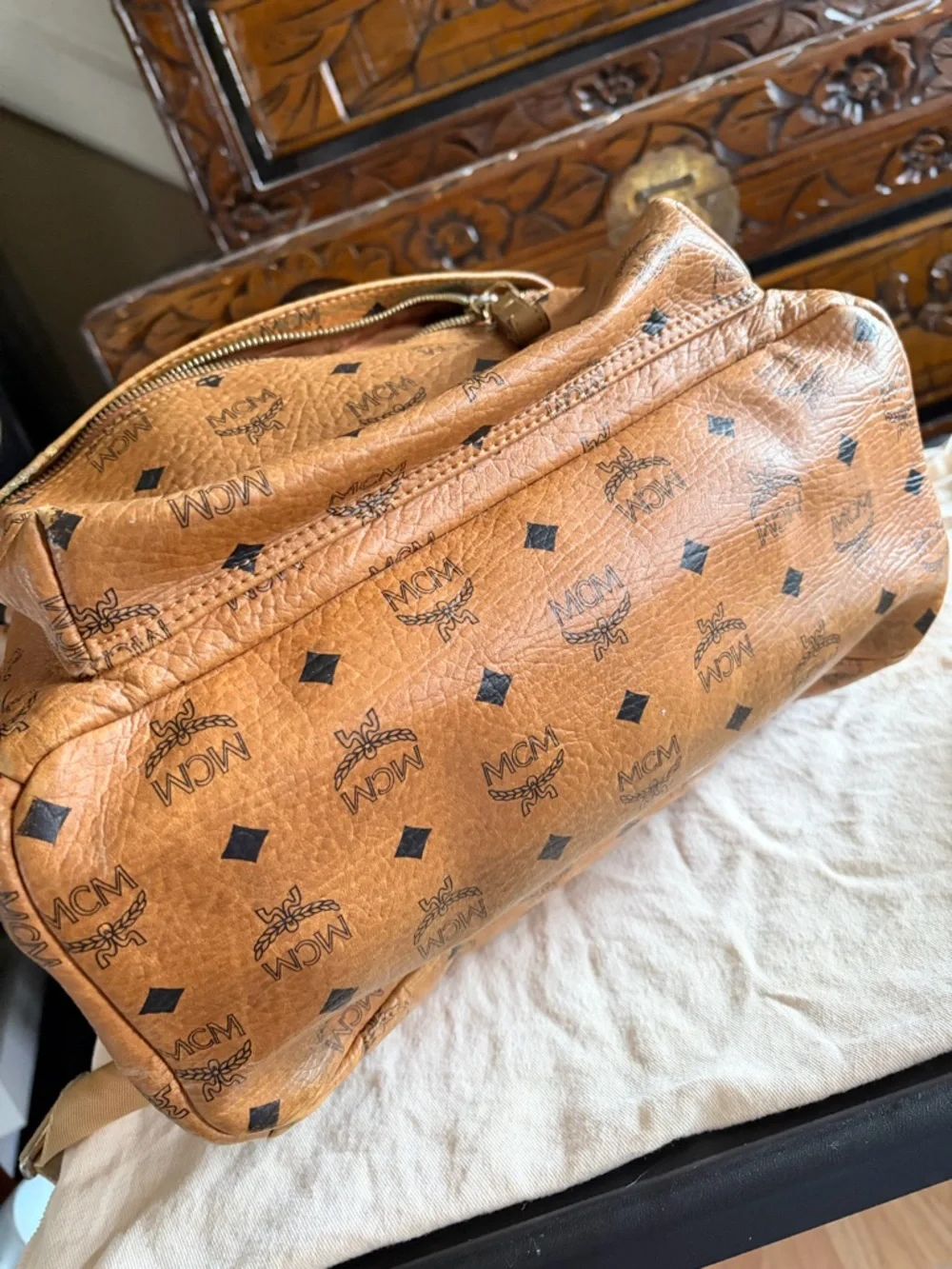 Authentic MCM Cognac Backpack - Picture 12 of 13